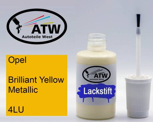 Opel, Brilliant Yellow Metallic, 4LU: 20ml Lackstift, von ATW Autoteile West.